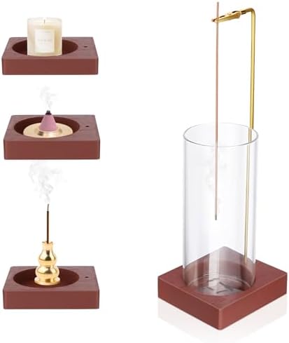 PBUSPU Porte d'Encens Bâton, Base amovible en Bois Porte, Porte-Encens Moderne pour la décoration de Bureau à domicile, Yoga, Médiation