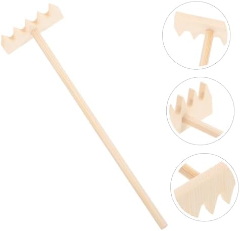 Yardenfun Mini Râteau pour Jardinage Ensemble de 6 pièces Mini Râteau à Sable pour table Kit Doutils de Jardin Miniatures - Image 2