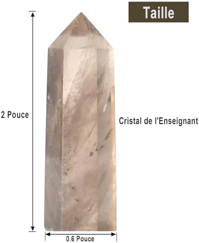 Xiannvi 2 "Colonne de Cristal Hexagonale Cristal de l'Enseignant Naturelle Baguette en Cristal de Guérison pour Reiki, Chakra, Méditation et décoration, cameau - Image 2