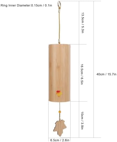 Carillon à Vent en Bambou 4 Pièces, Ensemble de Carillons à Vent Cadg, Carillons de Méditation apaisants émotionnels, Carillons décoratifs exterieurs Suspendus pour Jardin, - Image 7