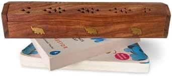 Lukra - Porte-Encens Avec Difffuseur de Fumee en Bois de Manguier, 30,5 cm x 5 cm x 6,2 cm, Brun - Image 2