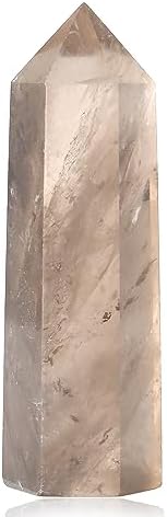 Xiannvi 2 "Colonne de Cristal Hexagonale Cristal de l'Enseignant Naturelle Baguette en Cristal de Guérison pour Reiki, Chakra, Méditation et décoration, cameau