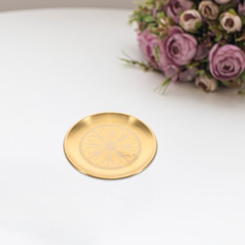 Ciieeo bougeoir en métal sophistiqué à motifs plateau dautel rond pour rituel - Image 7