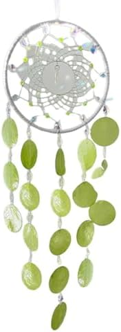 Carillon à Vent Artisanal Avec de Beaux Coquillages et apaisant pour les Cristaux (Vert)