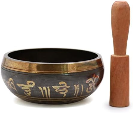 Exqline bol chantant tibétain avec artisanal coussin et mailet, couler yoga méditation prière relaxation soulagement de stress et anxiÉté guérison par le chakra, décoration de Maison, cameau exquis - Image 5