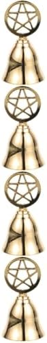 Pretyzoom 4 Pièces pentagramme Laiton Cloche de Service Cloche de Table Tarot Cérémonie entourant Petite Cloche Dorée Cloche de Divination Cloche de Poche pour ritual pentagramme