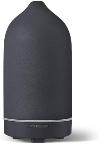 DIFFUSEUR D'ARÔMES POUR HUILES Essentielles, 120 ml de Qualité Supérieure, Humidificateur à Ultrasons, Difffuseur d'Huiles Essentielles en Céramique, Bureau, Spa (Noir)
