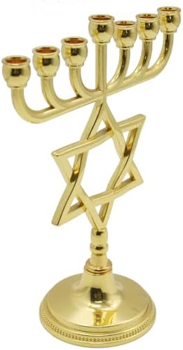 Chandelier Hanoukka en Métal AVEC 7 Branches en Forme d'Étoile - Image 8