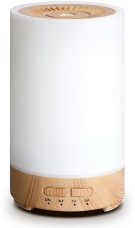 Romon Difffuseur d'Huile Essentiellle, 150 ml diffuseur arômes, ultrasonique diffuseur huiles Essentielles electrique Avec 7 Couleurs LED HUMIDIFICAUR D'AIR AIRSER Bureau de l'appartement Maison Yoga