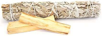 Baton Sauge Blanche à Bruler Salvia Apiana 95gr + Bois Palo Santo - Sauge Blanche Purification A Bruler Naturel - Fumigation et Ritual de purification Maison