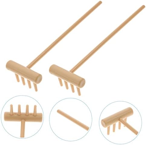 Diyeah lot de 2 mini râteaux de jardin zen pour la gestion payant de bureau 6 pièces x 2 - Image 5