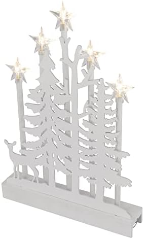EMOS BOUGEOIR LED EN BOIS AVEC 5 BOUGIES EN FORME D'ÉTOILE, Température de Couleur Blanc Chaud, Fonctionne Avec 2 Piles AA, InteriEur IP20, Fonction Minuterie 6/18 H, Durée de Vie 10 000 H, 24 x 35,5 - Image 3