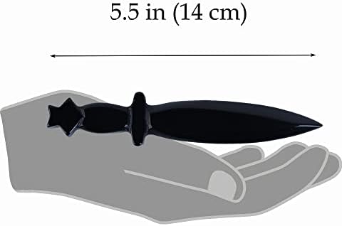 Outil ritual wicca de poignard athame d'obsidienne, quatrenitures et outouls wiccan de pentacle de Pierre gemme noire pour alter (non aiguisés) - Image 6