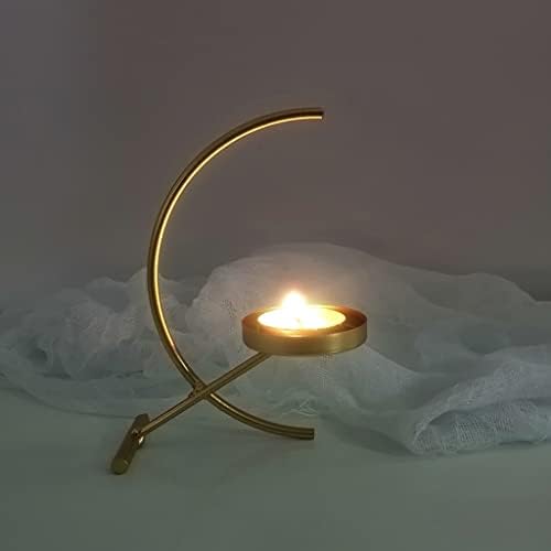Wjsdsg bougeoir en forme de lune en forme de demi-cercle en fer pardés pour la décoration de Maison, Chambre à Coucher, salon - Image 2