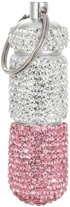 RÉCIPIENT décoratif en aluminium avec détails étincelants - boîte contemporaine en cristal pour les médicaments ou petits accessoires