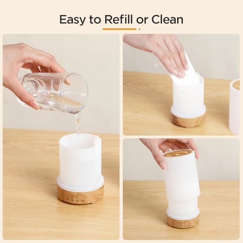 Romon Difffuseur d'Huile Essentiellle, 150 ml diffuseur arômes, ultrasonique diffuseur huiles Essentielles electrique Avec 7 Couleurs LED HUMIDIFICAUR D'AIR AIRSER Bureau de l'appartement Maison Yoga - Image 6