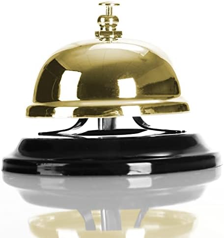 Robin Goods® 2x Cloche de Réception, Cloche de Table Avec Un Son Clair, Cloche de Table Dories pour comptoirs dans les Hôtels, Bars, Cabinets MédicAUX, ÉCOLES (2 pièces - Couleur ou) - Image 4