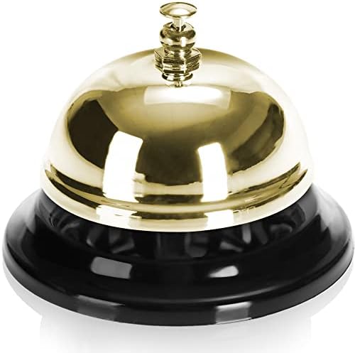 Robin Goods® 2x Cloche de Réception, Cloche de Table Avec Un Son Clair, Cloche de Table Dories pour comptoirs dans les Hôtels, Bars, Cabinets MédicAUX, ÉCOLES (2 pièces - Couleur ou) - Image 7