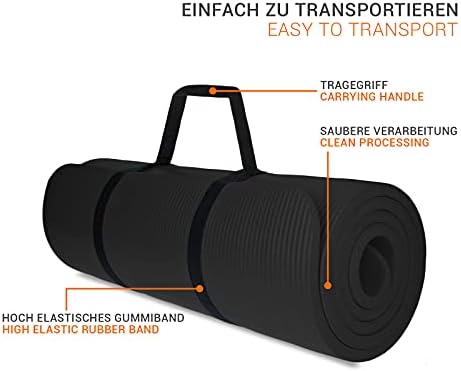 TP KOMFORT TAPIS DE YOGA AVEC SANGE DE TRANSPROSS, TAPIS DE SPORT PILATES, GYMNASTIQUE, ENTRAMEMENT DE FITNESS, MOURDE FACLE D'ENTRETItien, Antidapant et Doux pour les articulations - Image 2