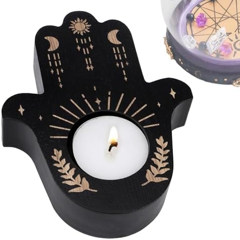 Bougeoirs pour bougies chauffe-plate, bougeères d'Halloween | Chandeliers en Bois de Bougie Chauffe-Plat d'Halloween | Fournitures de Trie Wiccan, Bougeoir Ritual, Décoration de Bureau pour pièce maître - Image 9