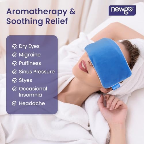 Newgo masque couler les yeux sec - coussin doux pour les yeux - Avec lavande et graines de lin - couler le yoga, détente et méditation - Image 2