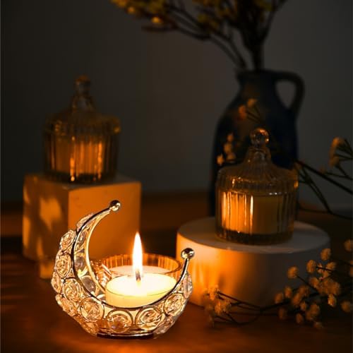Photophore Bougie Moon bougeoir Doré Bougeoir Decoratif Bougeoir en Métal 2 PIÈCES BOUGEOIR DÉCORATIF DÉCoration Orientale pour la décoration - Image 4