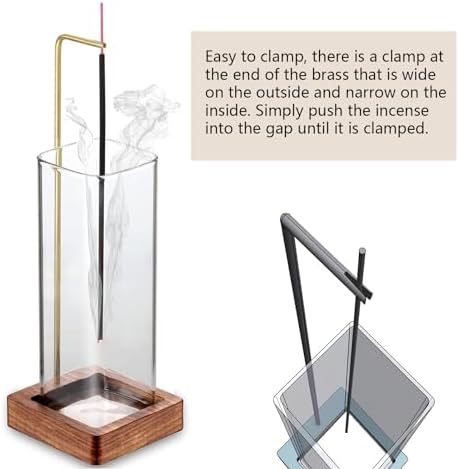 Porte d'Encens Bâton Avec Récupéraur Cendres, Porte-Encens Créatif pour Bâts, Porte - Bâts d'Encens en Bois, Avec Collecteur de Cendre pour chambre à coucher, Salle de Méditation - Image 4