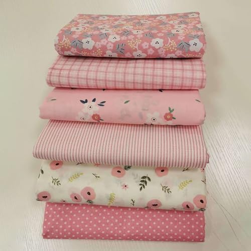 Lot de 6 TISSUS PRÉDÉCUSES EN COTON À MOTIF FLORAL, DOUX AU TACHER, FAIT À LA MAIN (25 x 25 cm)
