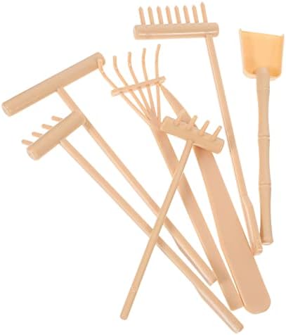 Funomocya Kit de Râteau de Jardin Zen 7 Pièces Outil de Jardin Zen Râteau à Sable Accessoires De de Jardin Zen pour mini-râteau