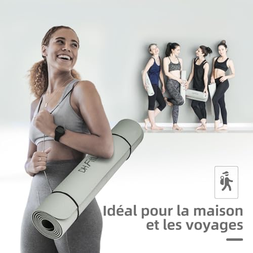 DH Fitlife Tapis de Yoga en TPE, 183 x 61 x 0,6 cm, Tapis de Gymnastique, Antidérapant et écologique des dettes Côtés, Tapis de Fitness Avec Lignes d'orientation - Image 7