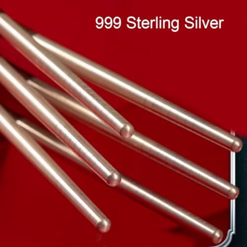Baguettes en argent, Coffret Cadeau de Baguettes en Bois en argent Sterling, Baguettes de Luxe Japonais RÉUTILISABLES EN Argent, Baguettes en Argent 999 Antidérapantes de Haute Qualité, Cadeau Tradi - Image 2