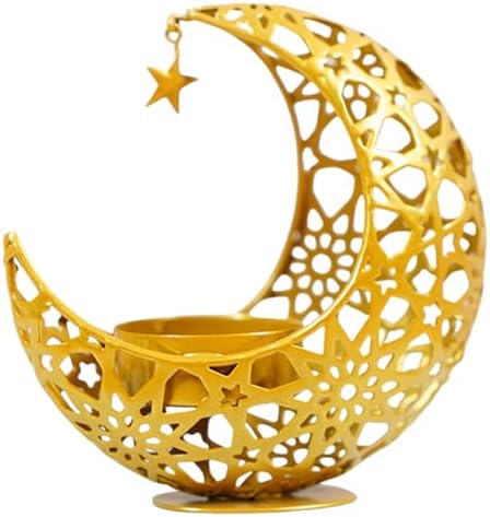 Bougeoir en forme de lune du milieu moderne pour la décoration de Noël ou de mariage