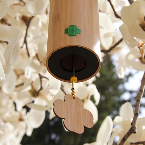 Carillon à Vent en Bambou 4 Pièces, Ensemble de Carillons à Vent Cadg, Carillons de Méditation apaisants émotionnels, Carillons décoratifs exterieurs Suspendus pour Jardin, - Image 5