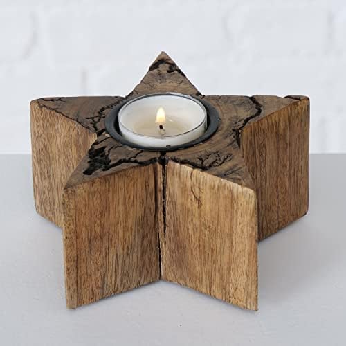 Boltze Lot de 4 Photophores Percha Forme d'Étoile H19 CM H15 cm bouge - Image 3