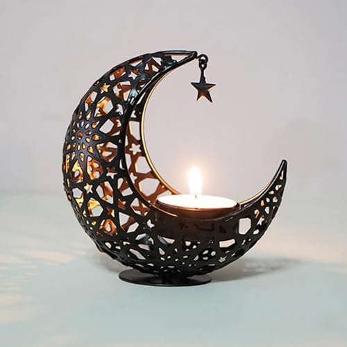 Bougeoir en forme de lune du milieu moderne pour la décoration de Noël ou de mariage - Image 7