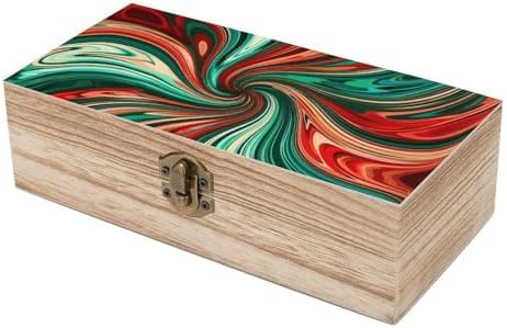 Nwtpk boîte de rangement en bois - motif tourbillon psychédélique - boîte à souvenirs - boîte décoratif pour loisrs créatifs et décoration de chambre - Image 6