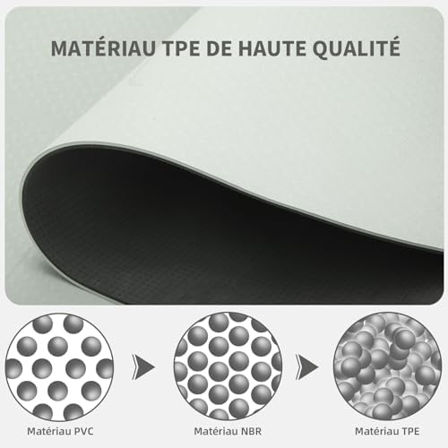 DH Fitlife Tapis de Yoga en TPE, 183 x 61 x 0,6 cm, Tapis de Gymnastique, Antidérapant et écologique des dettes Côtés, Tapis de Fitness Avec Lignes d'orientation - Image 2