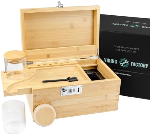Viking Factory Grande Boîte en Bambou pour l'organisation et décoration de la Maison - Excellent coffret cadeau avec tous les accessoires