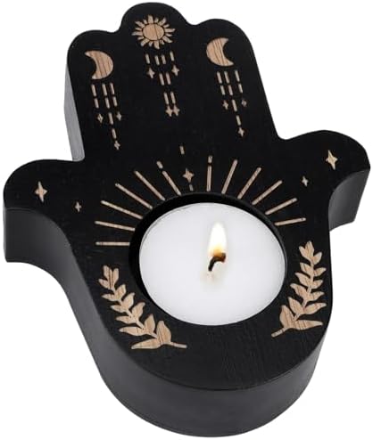 Bougeoirs pour bougies chauffe-plate, bougeères d'Halloween | Chandeliers en Bois de Bougie Chauffe-Plat d'Halloween | Fournitures de Trie Wiccan, Bougeoir Ritual, Décoration de Bureau pour pièce maître