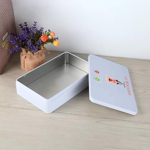 Fabulous Boite en Métal Blanc - La Méditation M'APPELLE ZEN MAISON - 11 x 18,5 x 5,5 cm - Boite de Rangement, Clé, Outils, Boite à Lunch, Sucre, Biscuit - Image 5