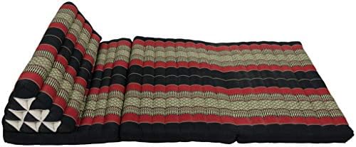 Fine asianliving coussin thaï triangulaire Avec Matelas 3 parties xxxl - 90x190cm - Noir Matelas Tapis de Méditation Coussin Thaï Kapok 301-N01 - Image 3