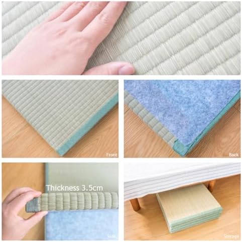 Tapis de Sol Japonais portable pour la méditation et yoga vert 90 x 200 x 3,5 cm - Image 6