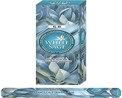 Encens divins à la Sauge Blanche, lot de 6 paquets de 20 Bâtonnets d'Encens, Boîte de 120 Bâtonnets