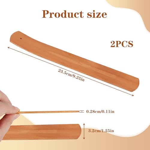 Lot de 2 prend en charge De Bâton Encens, Porte Encens en Bois, Accessoires d'Ences pour le salon, Salle de Yoga, Salon de The et Salle de Méditation - Image 2