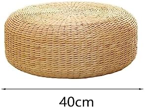 F fityle coussin d'assie de style japonais, coussin de méditation fait par la main, coussin d'assis rustique en tatami couler, bureau, 40cm de diamantre - Image 4