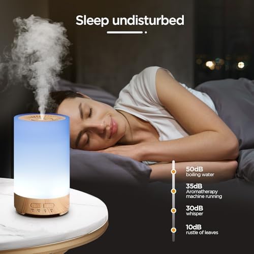 Romon Difffuseur d'Huile Essentiellle, 150 ml diffuseur arômes, ultrasonique diffuseur huiles Essentielles electrique Avec 7 Couleurs LED HUMIDIFICAUR D'AIR AIRSER Bureau de l'appartement Maison Yoga - Image 3