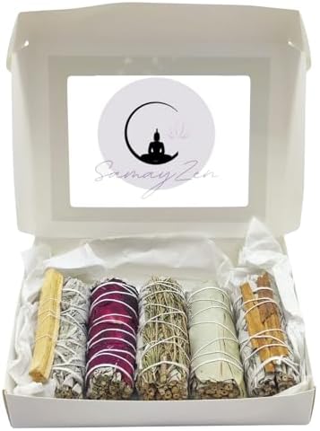 SAUGE BLANCHE À BRAILLEUR PUR - AVEC PALO SANTO, Roses, Cannelle, Romarine, Eucalyptus - Kit de NetToyage Énergétique - Favorise Le Bien-Ween, La Méditation et la relaxation - Sahumerio Naturel… - Image 5