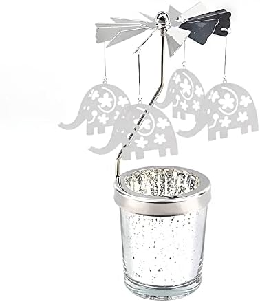 Surakey Chandelier Bougeoir Doré Chandelier vintage en fer forge Avec Plateau en verre Carrousel bouge