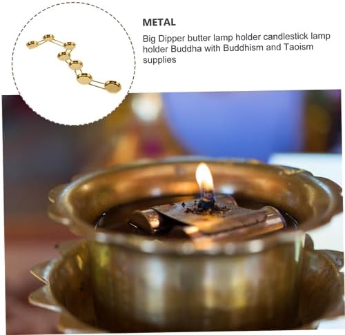 Vintorky 1 bougeoir rituel boudhiste support de lampe à beurre support de lampe tasse de bougie ritualle doree pour le support de la lampe de bouddha outoul bouddhiste support de bougie de culte chandelier - Image 9