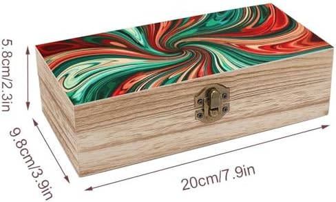 Nwtpk boîte de rangement en bois - motif tourbillon psychédélique - boîte à souvenirs - boîte décoratif pour loisrs créatifs et décoration de chambre - Image 2
